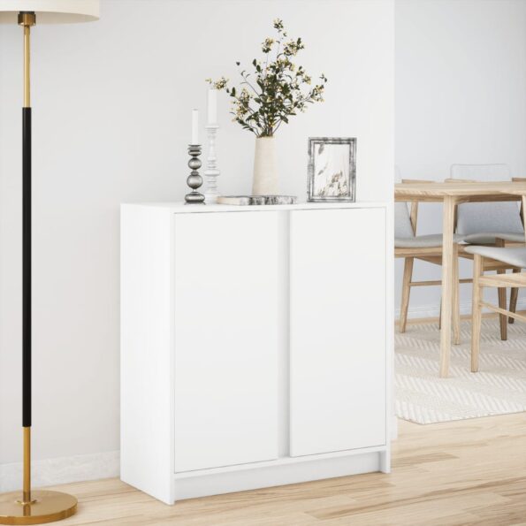 vidaXL Komoda s LED biela 77x34x85 cm kompozitné drevo – Obrázok 4