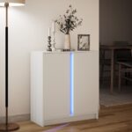 vidaXL Komoda s LED biela 77x34x85 cm kompozitné drevo – Obrázok 5