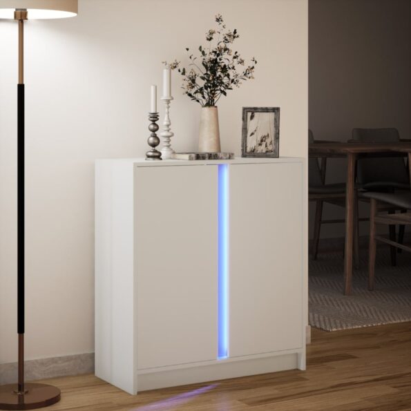 vidaXL Komoda s LED biela 77x34x85 cm kompozitné drevo – Obrázok 5