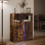 vidaXL Komoda s LED dymový dub 77x34x100 cm kompozitné drevo – Obrázok 5