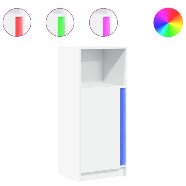 vidaXL Komoda s LED biela 42,5x34x100 cm kompozitné drevo – Obrázok 2