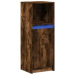 vidaXL Komoda s LED dymový dub 38x34x100 cm kompozitné drevo – Obrázok 3