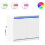 vidaXL Komoda s LED biela 72x34x61 cm kompozitné drevo – Obrázok 2