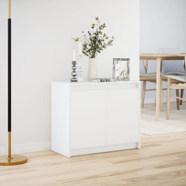 vidaXL Komoda s LED biela 72x34x61 cm kompozitné drevo – Obrázok 4