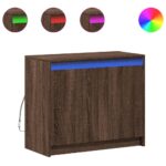 vidaXL Komoda s LED hnedý dub 72x34x61 cm kompozitné drevo – Obrázok 2