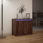 vidaXL Komoda s LED hnedý dub 72x34x61 cm kompozitné drevo – Obrázok 5