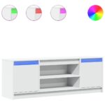 vidaXL TV stolík s LED biely 100x34x50 cm kompozitné drevo – Obrázok 2