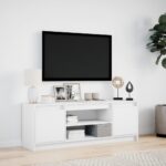 vidaXL TV stolík s LED biely 100x34x50 cm kompozitné drevo – Obrázok 4