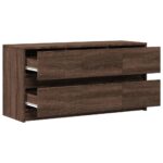 vidaXL TV stolík s LED hnedý dub 100x34x50 cm kompozitné drevo – Obrázok 9