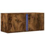 vidaXL TV nástenná skrinka s LED svetlami dymový dub 80x31x35 cm – Obrázok 3