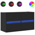 vidaXL TV nástenná skrinka s LED svetlami čierna 80x31x45 cm – Obrázok 2