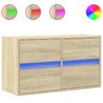 vidaXL TV nástenná skrinka s LED svetlami dub sonoma 80x31x45 cm – Obrázok 2