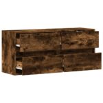 vidaXL TV nástenná skrinka s LED svetlami dymový dub 100x31x45 cm – Obrázok 9