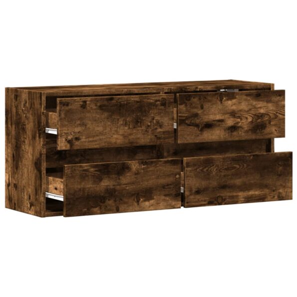 vidaXL TV nástenná skrinka s LED svetlami dymový dub 100x31x45 cm – Obrázok 9