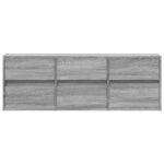 vidaXL TV nástenná skrinka s LED svetlami sivá sonoma 130x31x45 cm – Obrázok 6