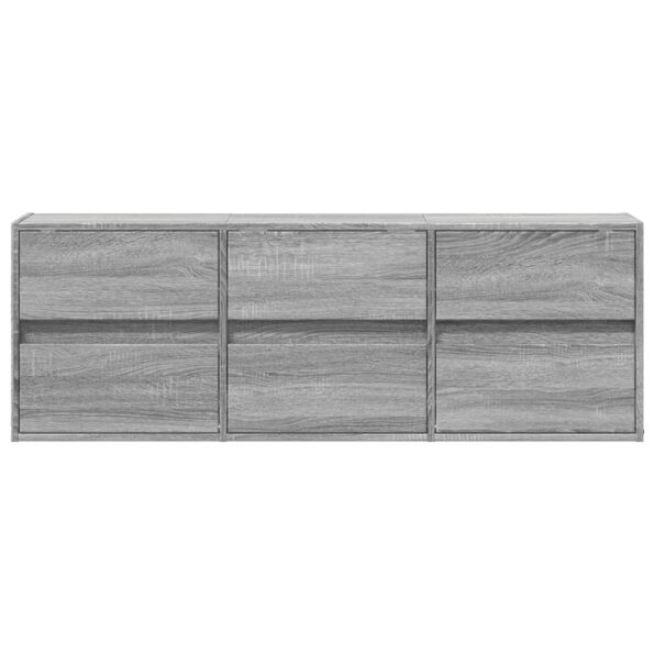 vidaXL TV nástenná skrinka s LED svetlami sivá sonoma 130x31x45 cm – Obrázok 6