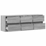 vidaXL TV nástenná skrinka s LED svetlami sivá sonoma 130x31x45 cm – Obrázok 9