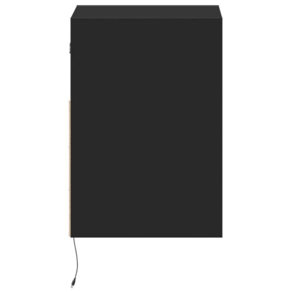 vidaXL TV nástenná skrinka s LED svetlami čierna 41x31x45 cm – Obrázok 7