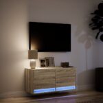 vidaXL TV nástenná skrinka s LED svetlami dub sonoma 80x31x38 cm – Obrázok 5