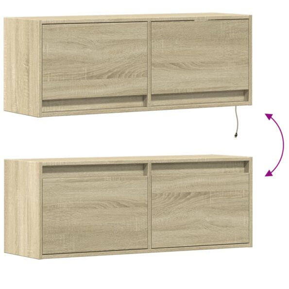 vidaXL TV nástenná skrinka s LED svetlami dub sonoma 100x31x38 cm – Obrázok 10