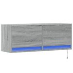 vidaXL TV nástenná skrinka s LED svetlami sivá sonoma 100x31x38 cm – Obrázok 3