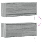 vidaXL TV nástenná skrinka s LED svetlami sivá sonoma 100x31x38 cm – Obrázok 10
