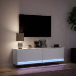 vidaXL TV nástenná skrinka s LED svetlami biela 140x31x38 cm – Obrázok 5