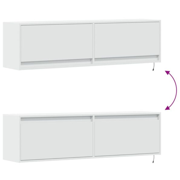 vidaXL TV nástenná skrinka s LED svetlami biela 140x31x38 cm – Obrázok 10