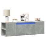 vidaXL TV nástenná skrinka s LED svetlami betónovo sivá 135x31x39,5 cm