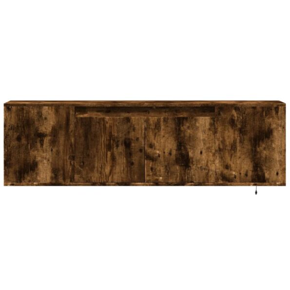 vidaXL TV nástenná skrinka s LED svetlami dymový dub 135x31x39,5 cm – Obrázok 6