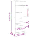 vidaXL Šatník biely 80x50x200 cm kompozitné drevo – Obrázok 9