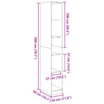 vidaXL Šatník staré drevo 30x50x200 cm kompozitné drevo – Obrázok 9