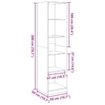 vidaXL Šatník sivá sonoma 50x50x200 cm kompozitné drevo – Obrázok 9