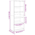 vidaXL Šatník čierny 80x50x200 cm kompozitné drevo – Obrázok 9