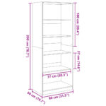 vidaXL Šatník betónovo sivý 80x50x200 cm kompozitné drevo – Obrázok 9