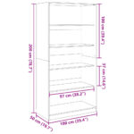 vidaXL Šatník dymový dub 100x50x200 cm spracované drevo – Obrázok 9