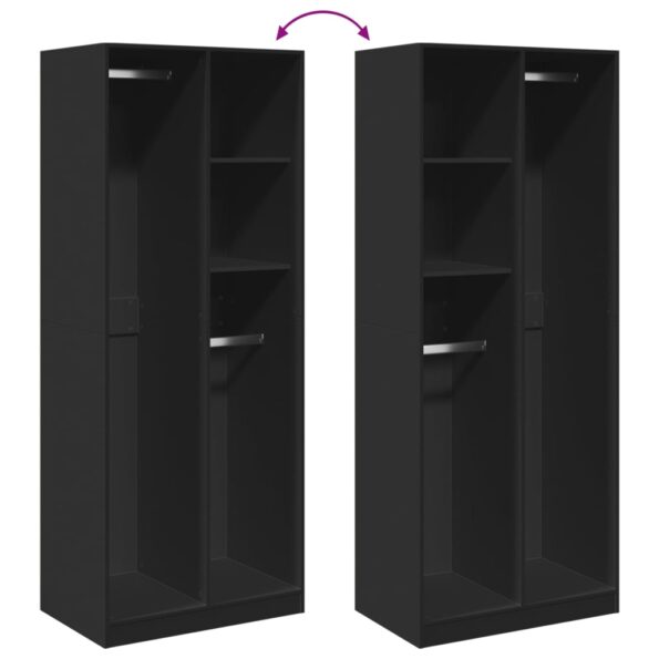vidaXL Šatník čierny 80x50x200 cm kompozitné drevo – Obrázok 7