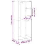 vidaXL Šatník čierny 80x50x200 cm kompozitné drevo – Obrázok 10