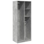 vidaXL Šatník betónovo sivý 80x50x200 cm kompozitné drevo – Obrázok 2