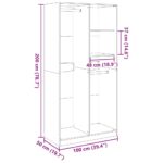 vidaXL Šatník, biely 100x50x200 cm, kompozitné drevo – Obrázok 10