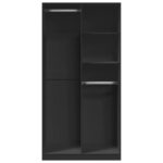 vidaXL Šatník, čierny 100x50x200 cm, kompozitné drevo – Obrázok 4