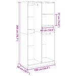 vidaXL Šatník, čierny 100x50x200 cm, kompozitné drevo – Obrázok 10