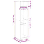 vidaXL Šatník, betónovo sivý 50x50x200 cm, kompozitné drevo – Obrázok 9