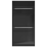 vidaXL Šatník, čierny 100x50x200 cm, kompozitné drevo – Obrázok 4