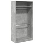 vidaXL Šatník, betónovo sivý 100x50x200 cm, kompozitné drevo – Obrázok 2