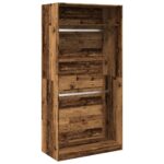 vidaXL Šatník staré drevo 100x50x200 cm kompozitné drevo – Obrázok 2