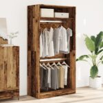 vidaXL Šatník staré drevo 100x50x200 cm kompozitné drevo – Obrázok 3