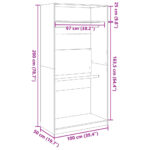 vidaXL Šatník staré drevo 100x50x200 cm kompozitné drevo – Obrázok 9