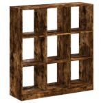 vidaXL Knižnica dymový dub 102x32x108 cm kompozitné drevo – Obrázok 2