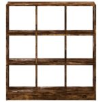 vidaXL Knižnica dymový dub 102x32x108 cm kompozitné drevo – Obrázok 4